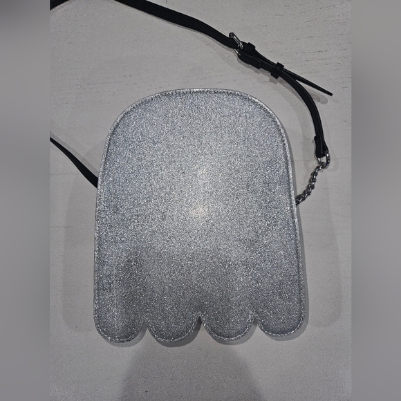 MAD Engine Silver Glittery Ghost Purse. Halloween Crossbody Bag New - Picture 8 of 9